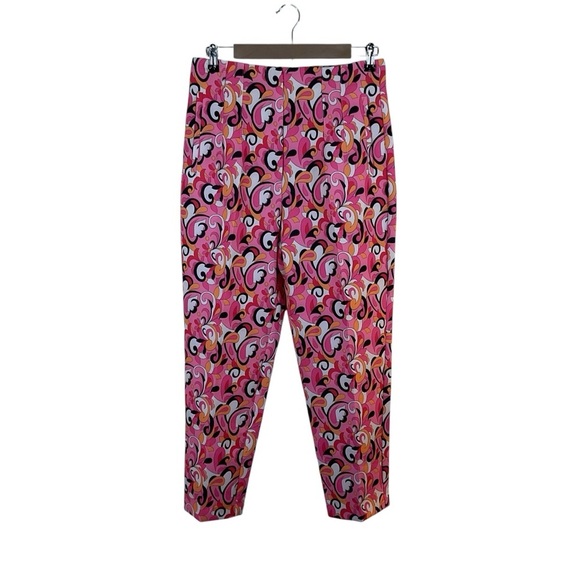 Zara Pants - Zara NWT Women’s Pink/Black/Orange Psychedelic Print Cropped Trousers. Size L